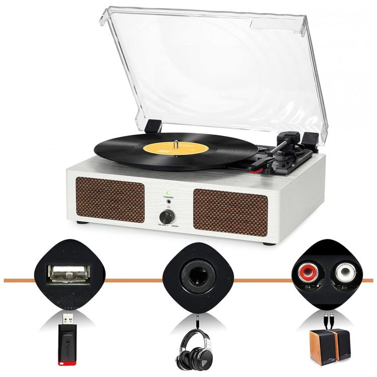 Toca-Discos-Retro-3-Velocidades-com-Bluetooth-USB-e-Alto-foto-3