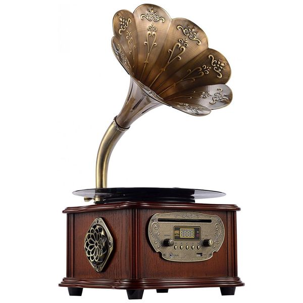 Gramofone-Toca-Discos-Retro-com-Alto-Falantes-e-Controle-de-foto-0