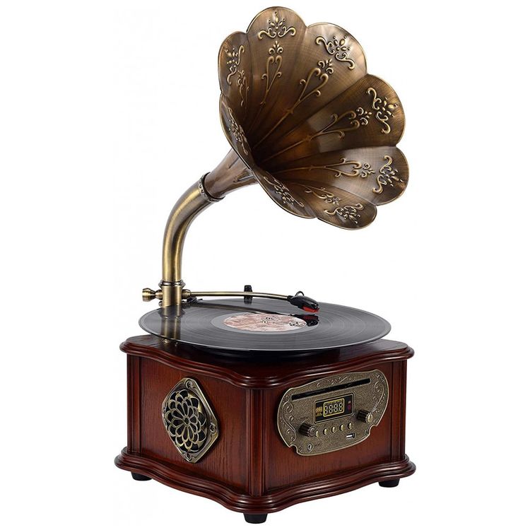 Gramofone-Toca-Discos-Retro-com-Alto-Falantes-e-Controle-de-foto-1