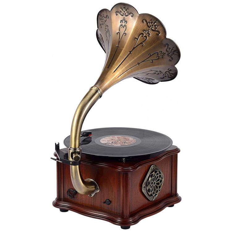 Gramofone-Toca-Discos-Retro-com-Alto-Falantes-e-Controle-de-foto-2