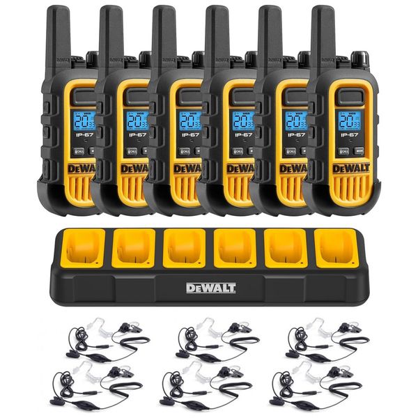 Kit-6-Radio-Walkie-Talkie-1W-Bidirecionais-com-6-Fones-de-foto-0