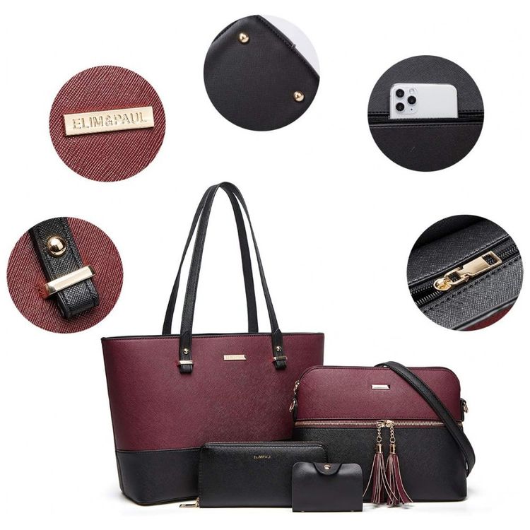 Conjunto-de-Bolsas-Femininas-em-Couro-Sintetico-4-Pecas-com-foto-2