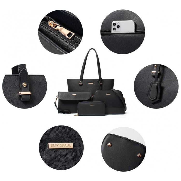 Conjunto-de-Bolsas-Femininas-em-Couro-Sintetico-4-Pecas-com-foto-5