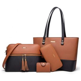 Conjunto-de-Bolsas-Femininas-em-Couro-Sintetico-4-Pecas-com-foto-0