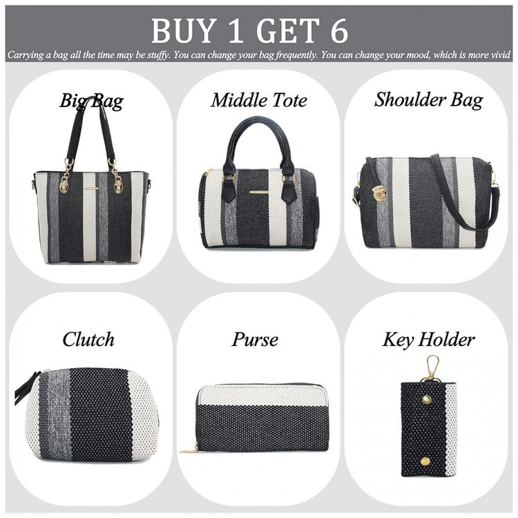 Conjunto-de-Bolsas-Femininas-6-Pecas-com-Carteira-2E-youth-foto-1