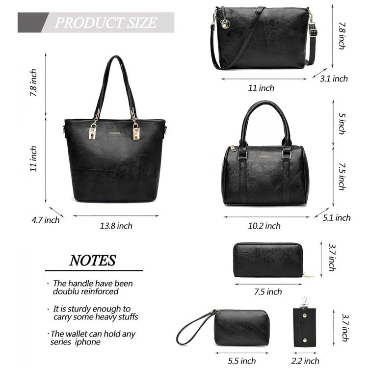Conjunto-de-Bolsas-Femininas-6-Pecas-com-Carteira-2E-youth-foto-1