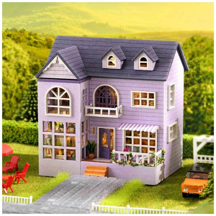 Casa-de-Bonecas-em-Miniatura-feita-em-Madeira-com-Detalhes-foto-1