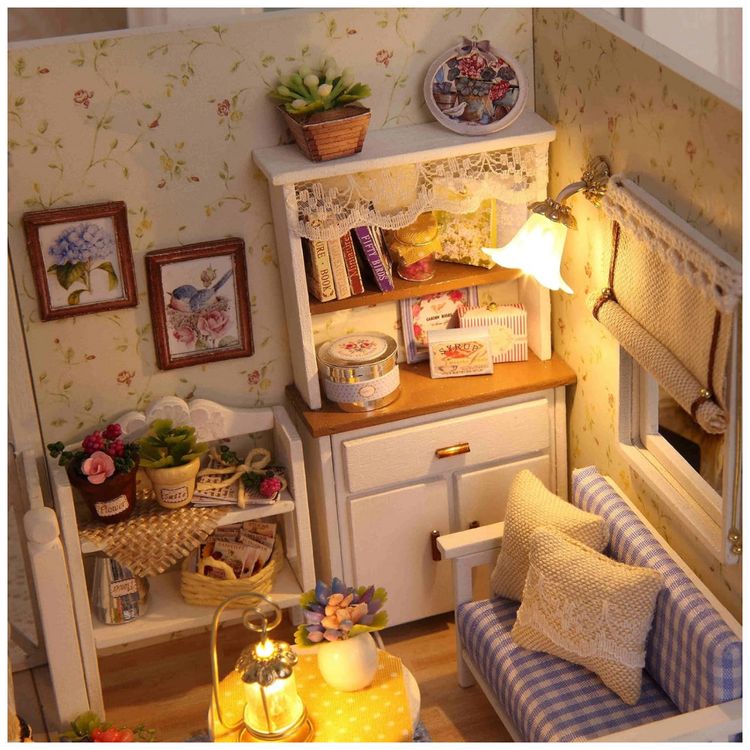 Casa-em-Miniatura-Realista-com-Moveis-de-Madeira-com-Caixa-foto-3