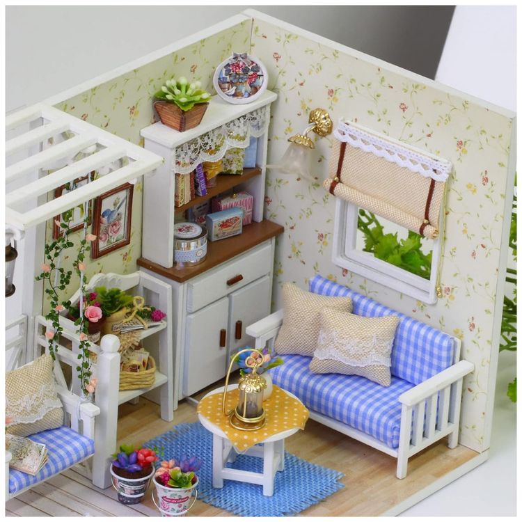 Casa-em-Miniatura-Realista-com-Moveis-de-Madeira-com-Caixa-foto-4