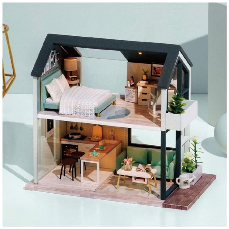 Casa-em-Miniatura-Realista-com-Moveis-3D-de-Madeira-para-foto-1