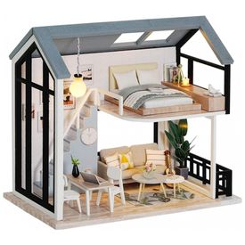Casa-em-Miniatura-Realista-com-Moveis-3D-de-Madeira-para-foto-0