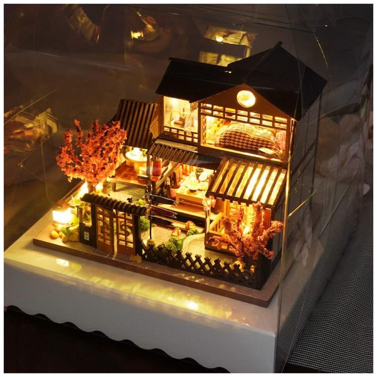 Casa-em-Miniatura-Realista-com-Luzes-Moveis-em-Madeira-3D-foto-1