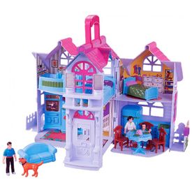 Mini-Casa-de-Bonecas-Dobravel-com-Acessorios-e-2-Quartos-foto-0
