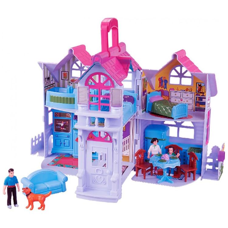 Mini-Casa-de-Bonecas-Dobravel-com-Acessorios-e-2-Quartos-foto-0
