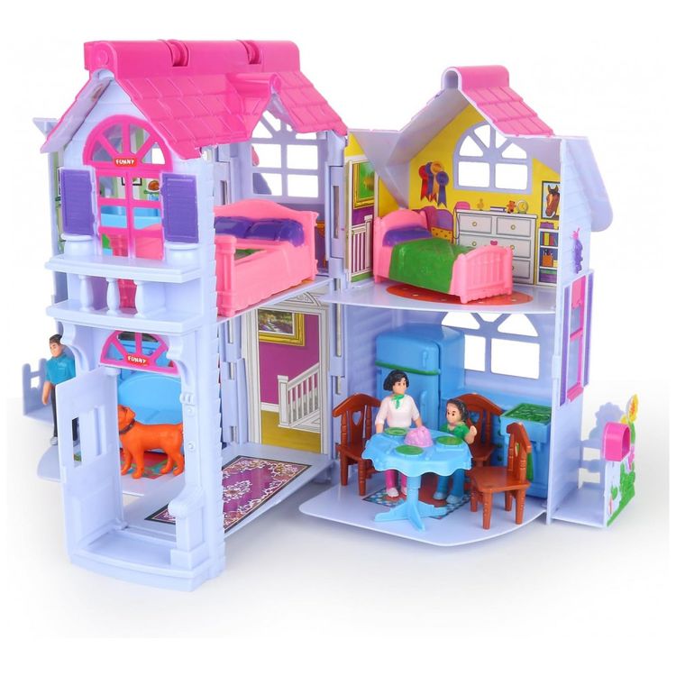 Mini-Casa-de-Bonecas-Dobravel-com-Acessorios-e-2-Quartos-foto-1