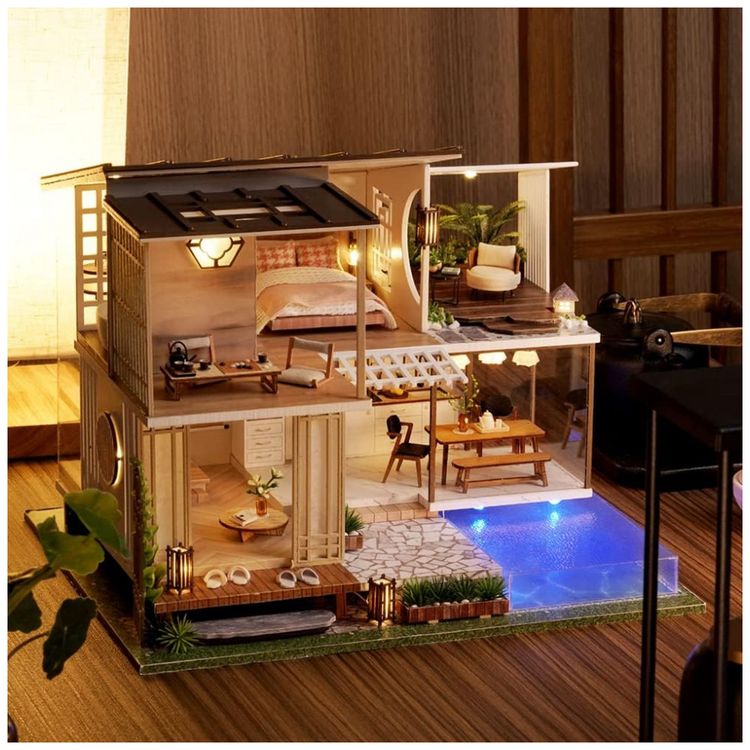 Casa-em-Miniatura-Realista-com-Moveis-de-Madeira-para-foto-2