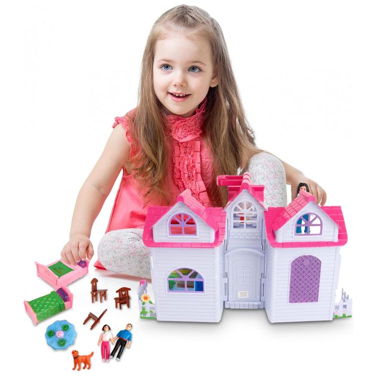 Mini-Casa-de-Bonecas-Dobravel-com-Acessorios-e-2-Quartos-foto-4