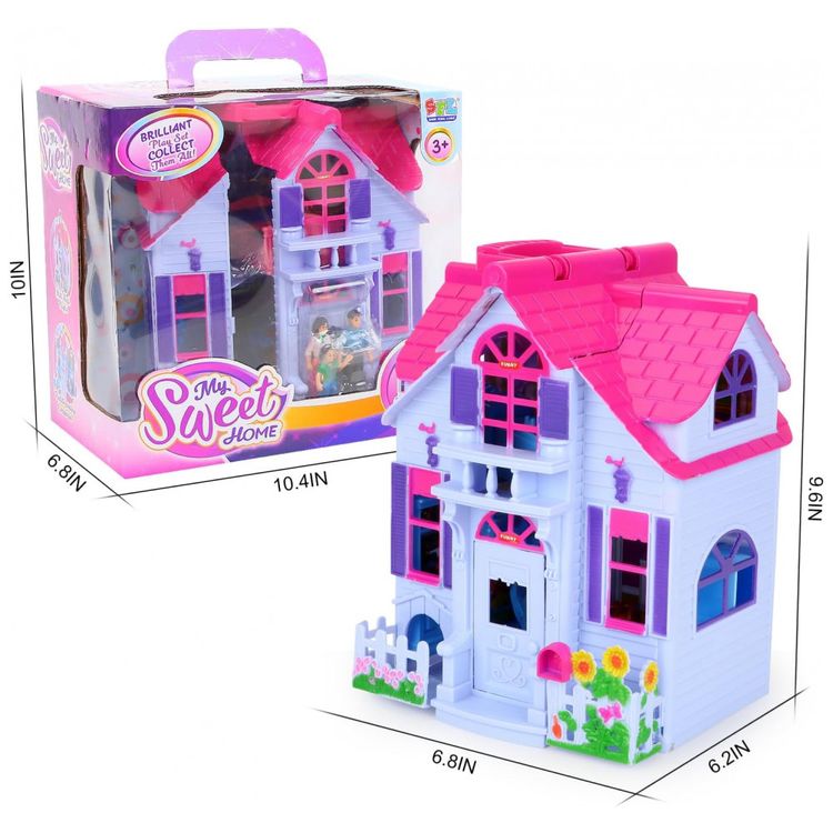 Mini-Casa-de-Bonecas-Dobravel-com-Acessorios-e-2-Quartos-foto-5