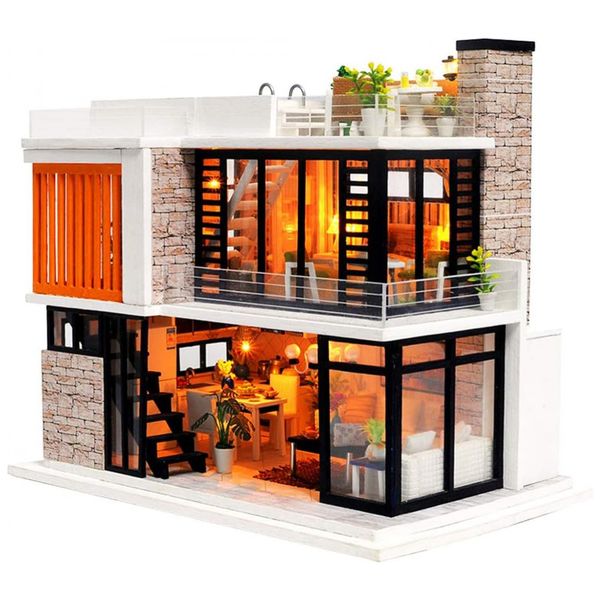 Casa-em-Miniatura-Realista-Moderna-com-Musica-para-Adultos-e-foto-0