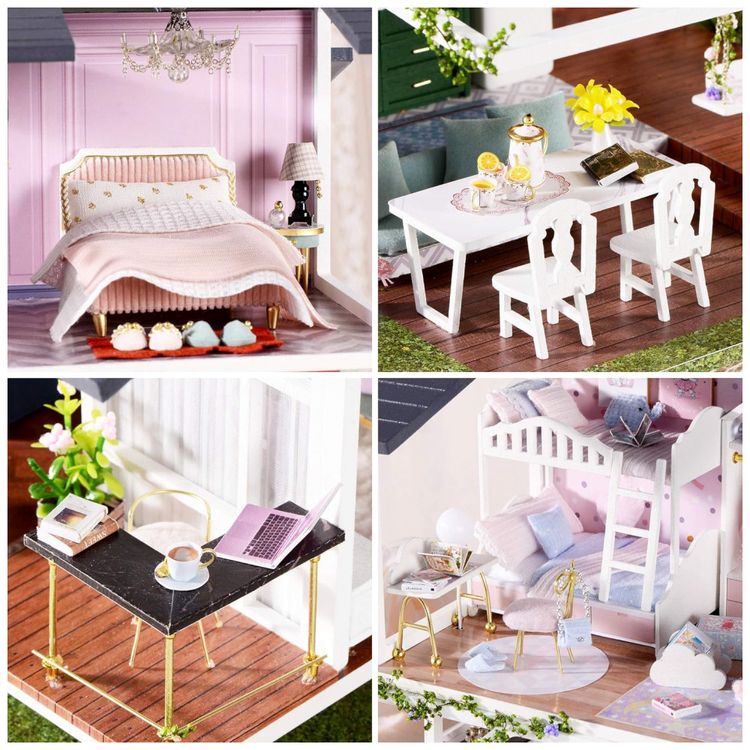 Casa-em-Miniatura-Realista-com-Moveis-e-Jardim-para-Adultos-foto-4