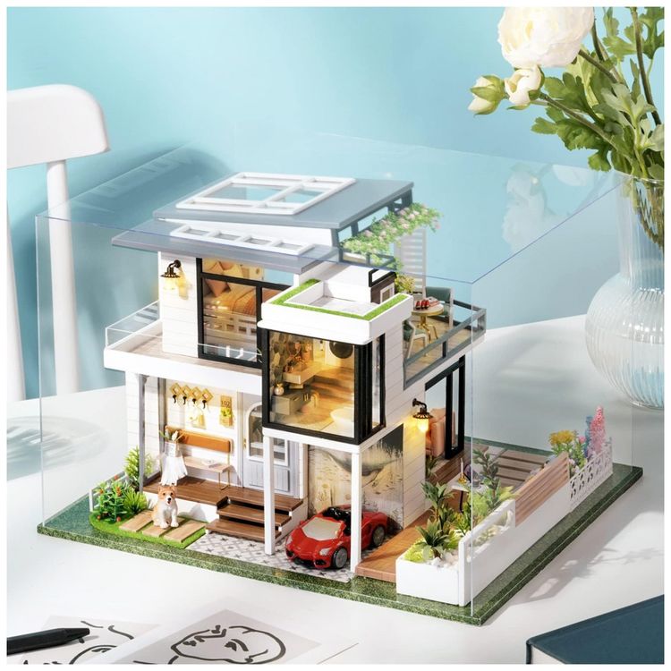 Casa-em-Miniatura-Realista-com-Moveis-Feitos-a-Mao-para-foto-1
