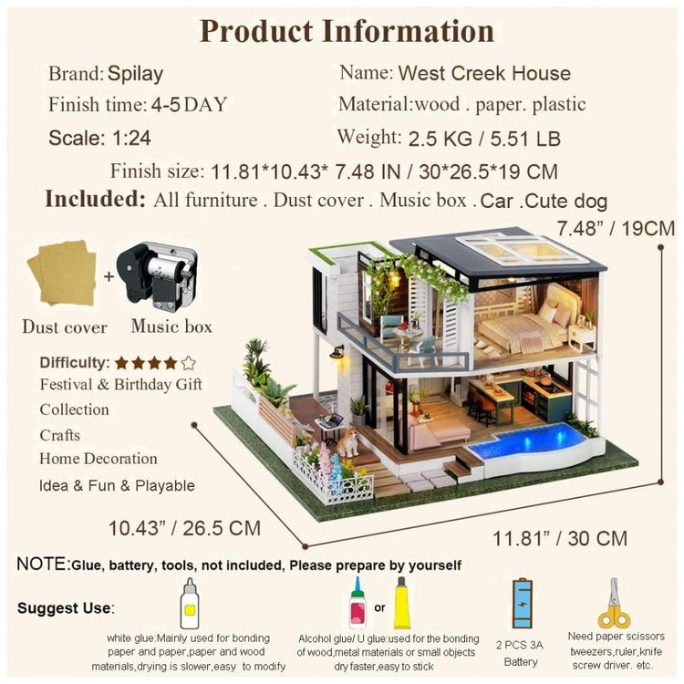 Casa-em-Miniatura-Realista-com-Moveis-Feitos-a-Mao-para-foto-3