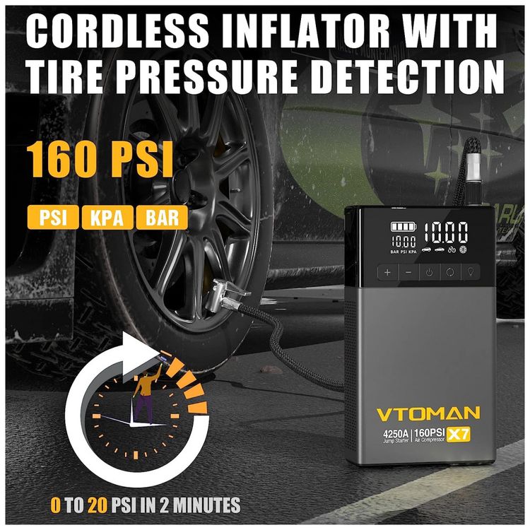 Compressor-de-Ar-Portatil-160-PSI-Recarregavel-com-Display-foto-2