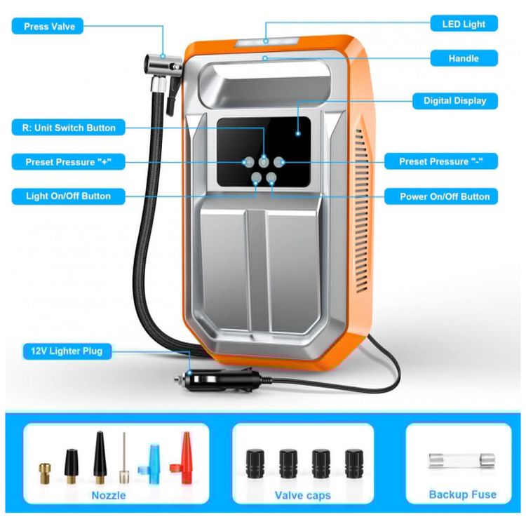Compressor-de-Ar-com-Fio-Portatil-150-PSI-com-Display-foto-1