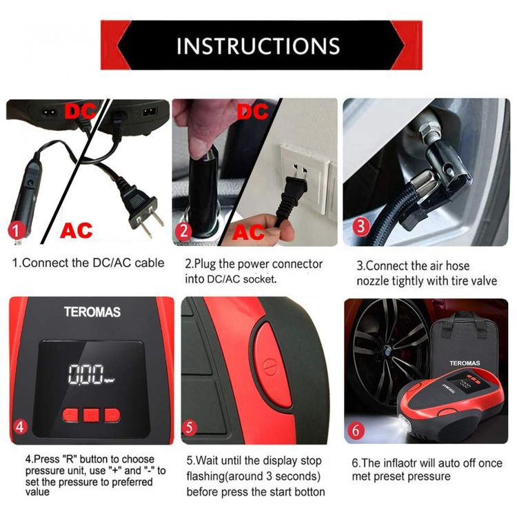 Compressor-de-Ar-com-Fio-Portatil-150-PSI-com-Tela-LED-e-foto-3