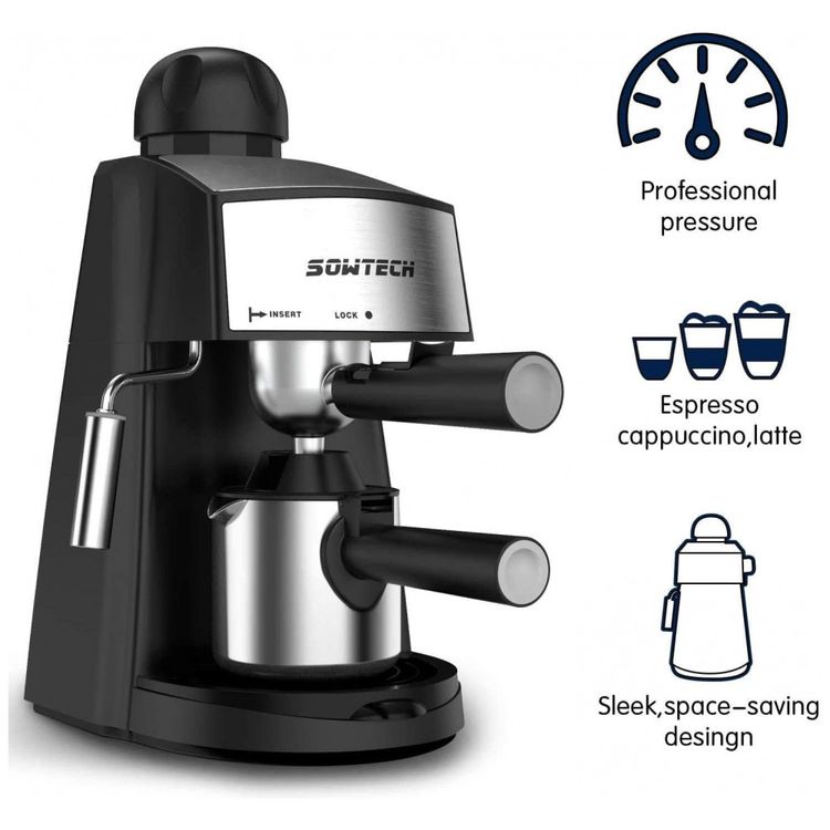 Maquina-de-Cafe-Expresso-com-Vaporizador-de-Leite-Aco-foto-1