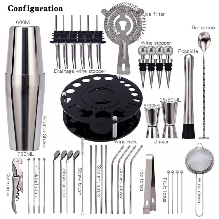 Kit-Bartender-Profissional-41-Pecas-em-Aco-Inoxidavel-com-foto-2