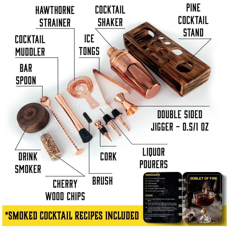Kit-Bartender-Profissional-13-Pecas-em-Aco-Inoxidavel-com-foto-1