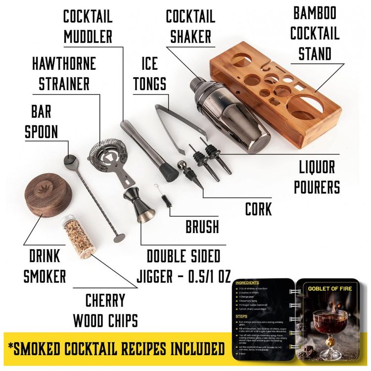 Kit-Bartender-Profissional-13-Pecas-em-Aco-Inoxidavel-com-foto-1