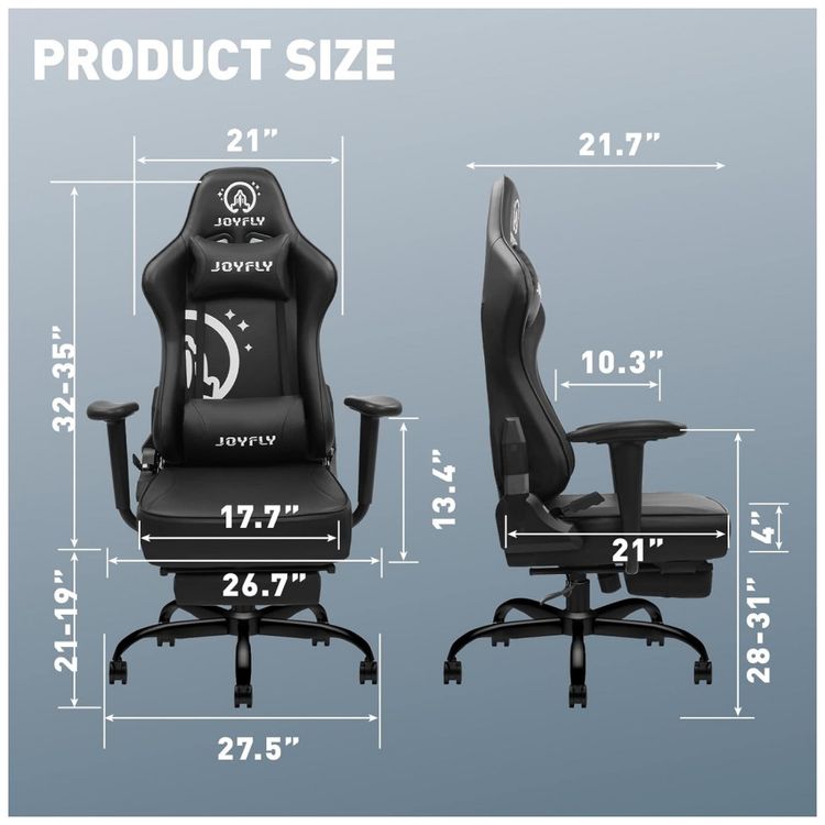 Cadeira-Gamer-Ergonomica-com-Apoio-4D-para-Pes-Cabeca-e-foto-2
