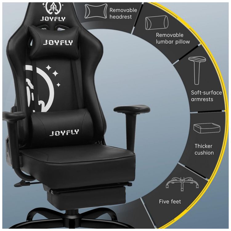 Cadeira-Gamer-Ergonomica-com-Apoio-4D-para-Pes-Cabeca-e-foto-3