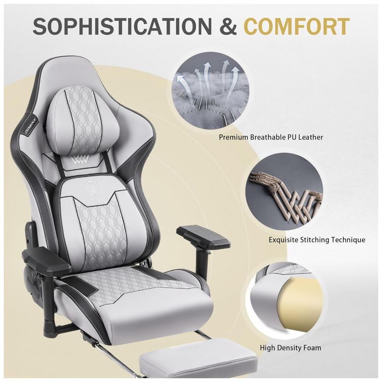Cadeira-Gamer-Reclinavel-e-Giratoria-com-Apoio-para-Lombar-foto-4