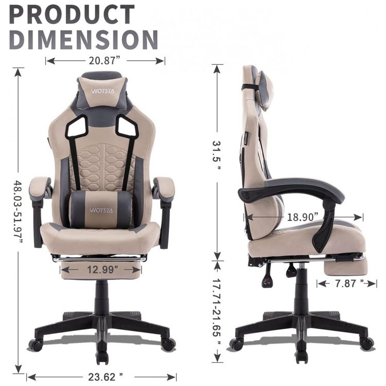 Cadeira-Gamer-Reclinavel-e-Giratoria-com-Apoio-para-Cabeca-e-foto-1
