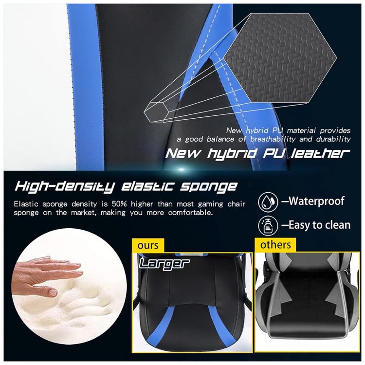 Cadeira-Gamer-Ergonomica-Reclinavel-em-Couro-Sintetico-foto-4