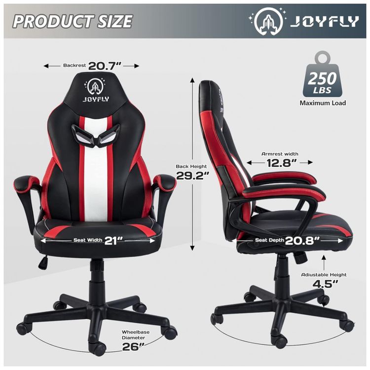 Cadeira-Gamer-Ergonomica-Reclinavel-em-Couro-Sintetico-foto-2