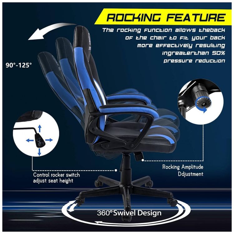 Cadeira-Gamer-Ergonomica-Reclinavel-em-Couro-Sintetico-foto-5