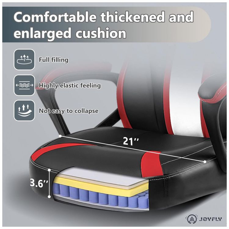 Cadeira-Gamer-Ergonomica-Reclinavel-em-Couro-Sintetico-foto-4