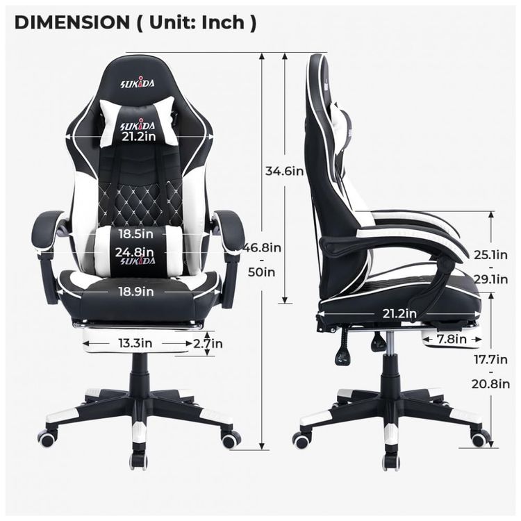 Cadeira-Gamer-Ergonomica-com-Apoio-para-Lombar-e-Cabeca-foto-1