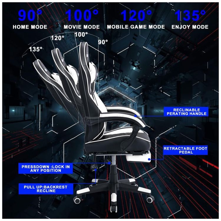 Cadeira-Gamer-Ergonomica-com-Apoio-para-Lombar-e-Cabeca-foto-3