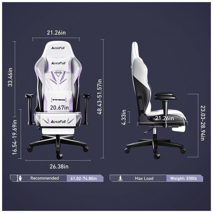 Cadeira-Gamer-Ergonomica-com-Apoio-para-os-Pes-e-Lombar-foto-1