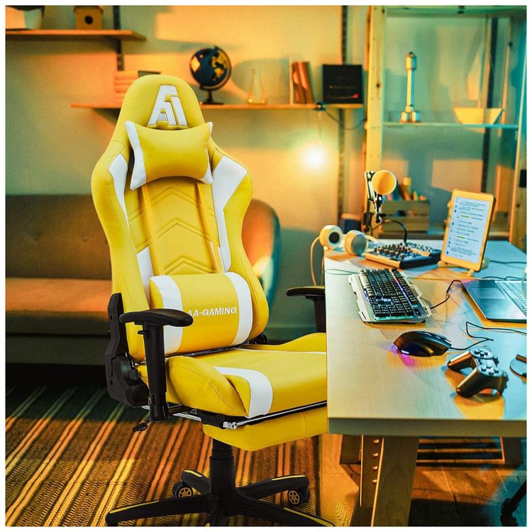 Cadeira-Gamer-Ergonomica-Giratoria-com-Apoio-para-Lombar-e-foto-1