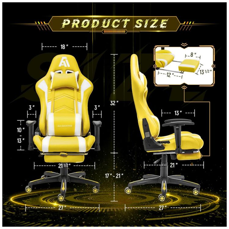 Cadeira-Gamer-Ergonomica-Giratoria-com-Apoio-para-Lombar-e-foto-2