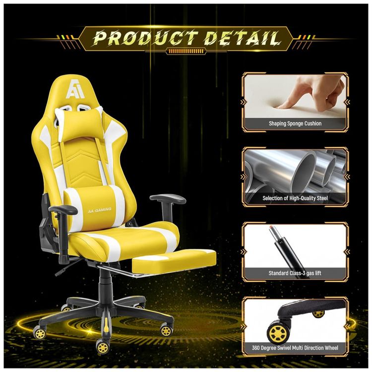 Cadeira-Gamer-Ergonomica-Giratoria-com-Apoio-para-Lombar-e-foto-5