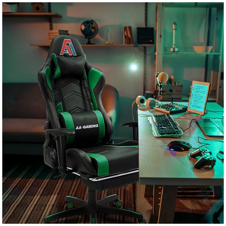Cadeira-Gamer-Ergonomica-Giratoria-com-Apoio-para-Lombar-e-foto-1