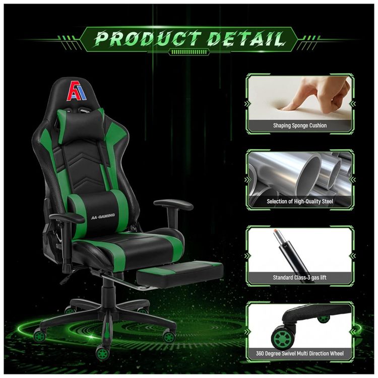 Cadeira-Gamer-Ergonomica-Giratoria-com-Apoio-para-Lombar-e-foto-4