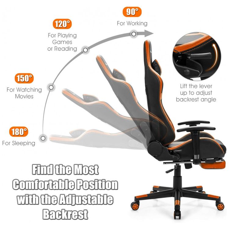 Cadeira-Gamer-Ergonomica-em-Couro-Sintetico-com-Apoio-para-foto-2